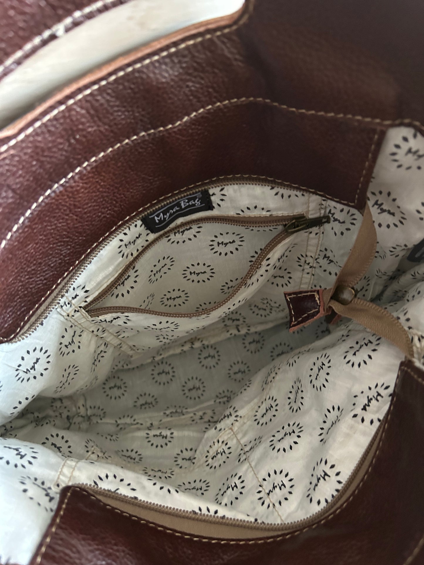 Myra Upcycled Cowhide Leather Shoulder Bag