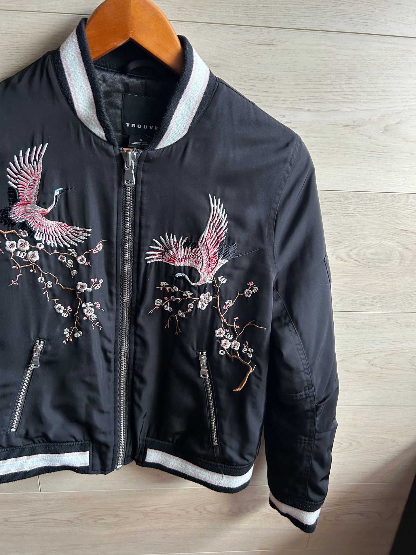 Trouvé Embroidered Bomber Jacket, Size Small (run like a medium)