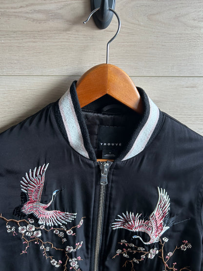 Trouvé Embroidered Bomber Jacket, Size Small (run like a medium)