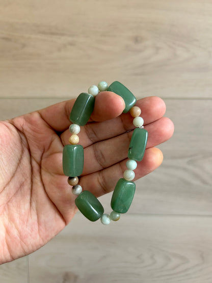 Green Aventurine and Amazonite Stretch Bracelet