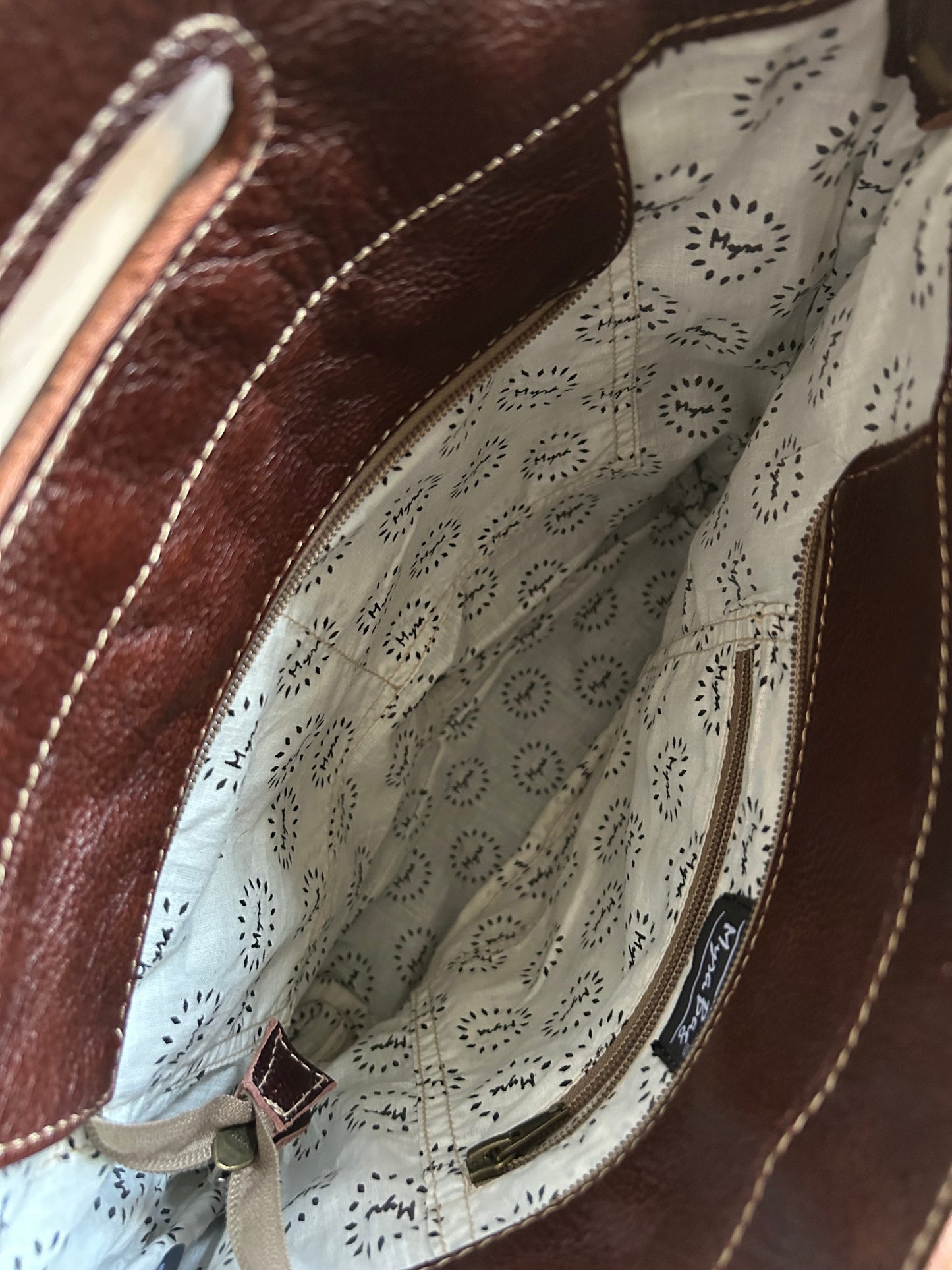 Myra Upcycled Cowhide Leather Shoulder Bag