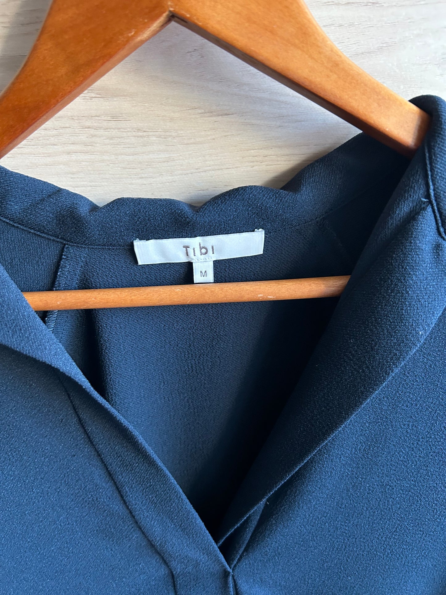 Tibi Savanna Collared Easy-Fit Crepe Polo Top