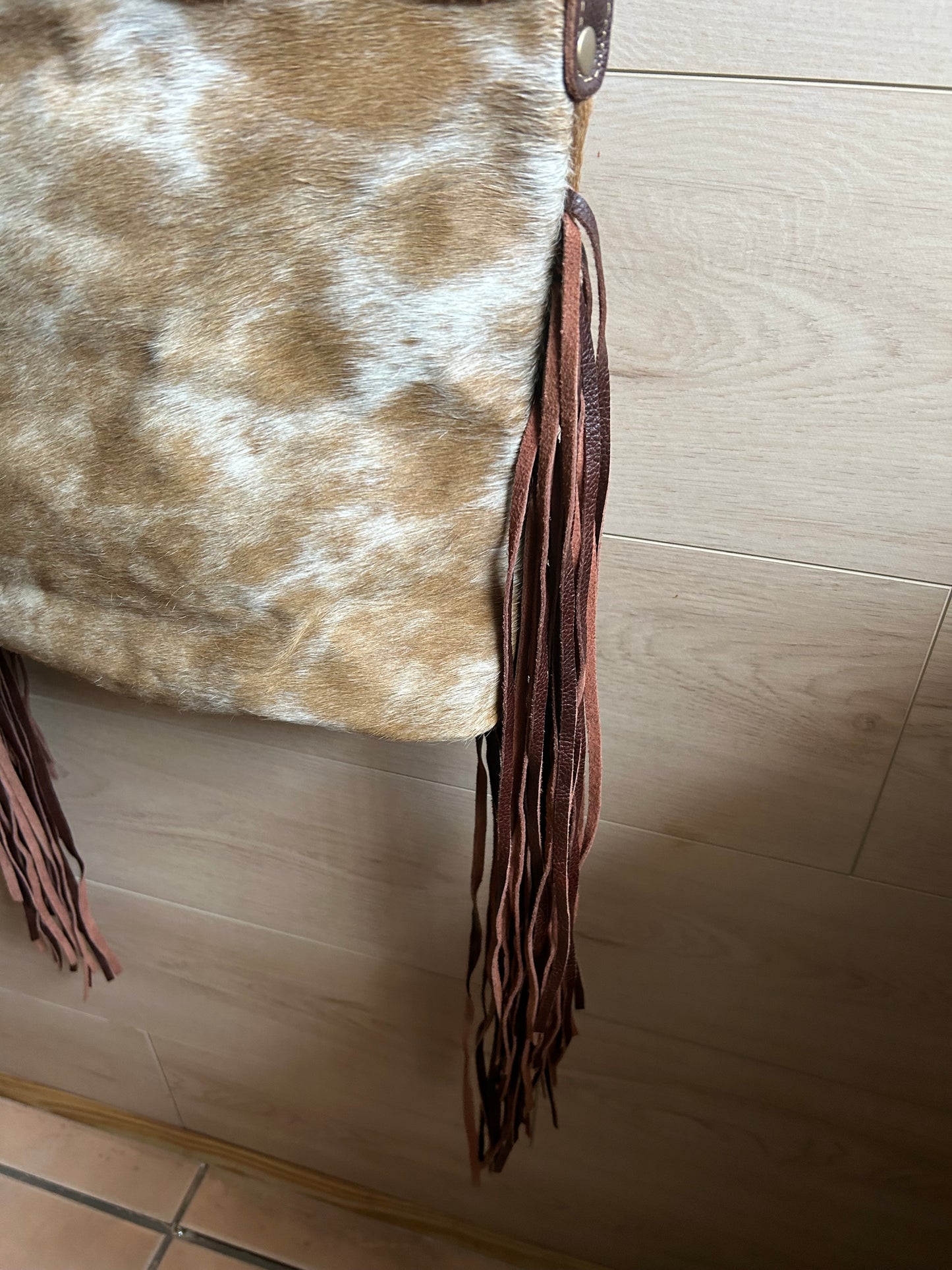 Myra Upcycled Cowhide Leather Shoulder Bag