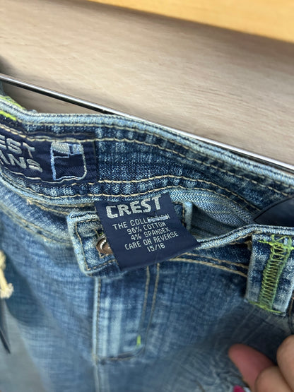 Crest Jeans Women Vintage Blue Denim Skirt Size XL, 15/16