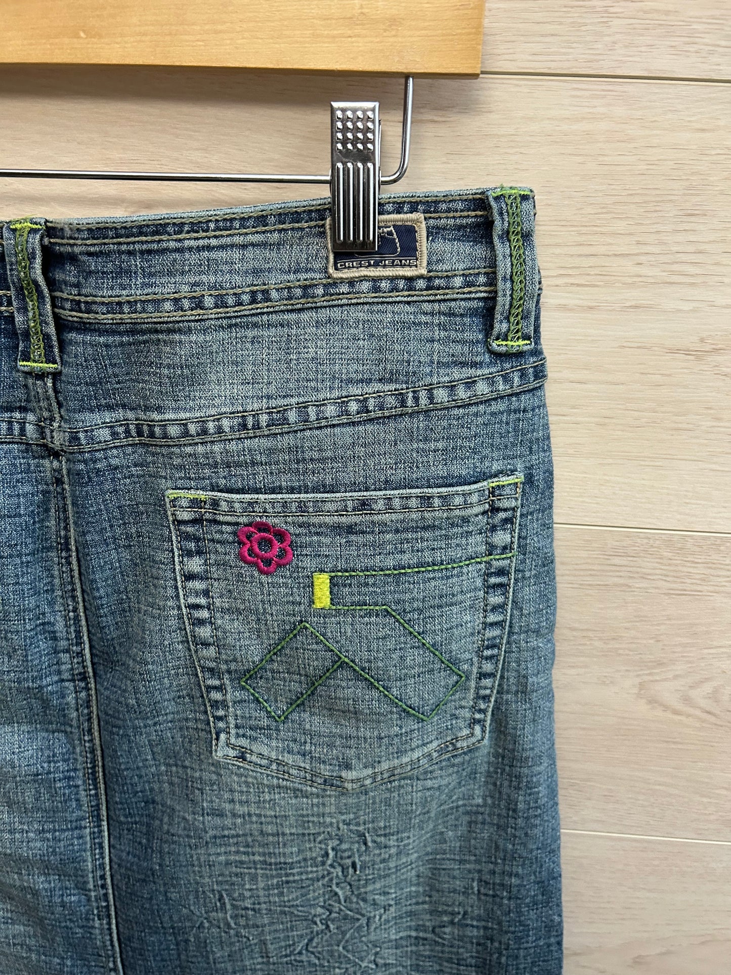 Crest Jeans Women Vintage Blue Denim Skirt Size XL, 15/16