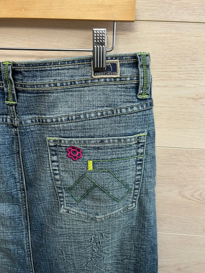 Crest Jeans Women Vintage Blue Denim Skirt Size XL, 15/16