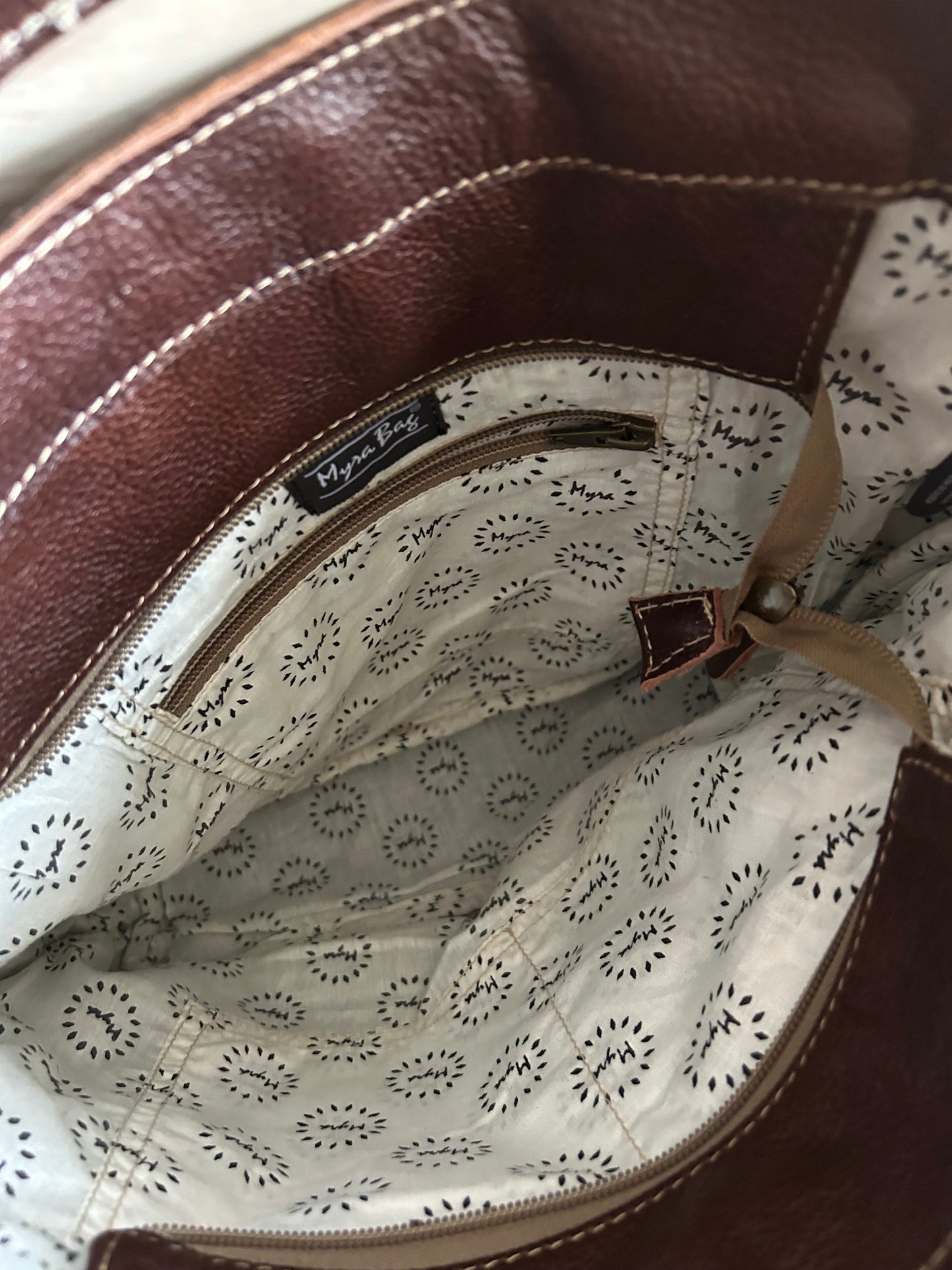 Myra Upcycled Cowhide Leather Shoulder Bag