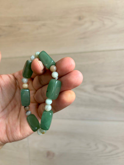 Green Aventurine and Amazonite Stretch Bracelet