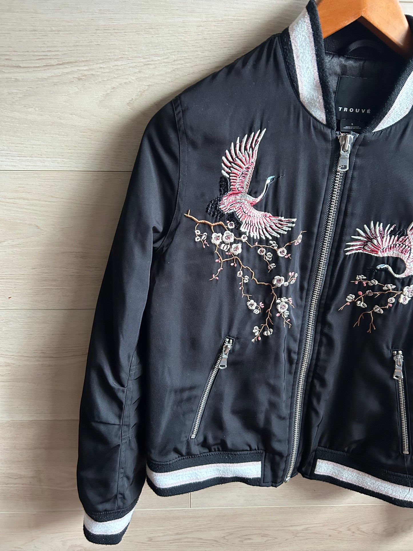 Trouvé Embroidered Bomber Jacket, Size Small (run like a medium)