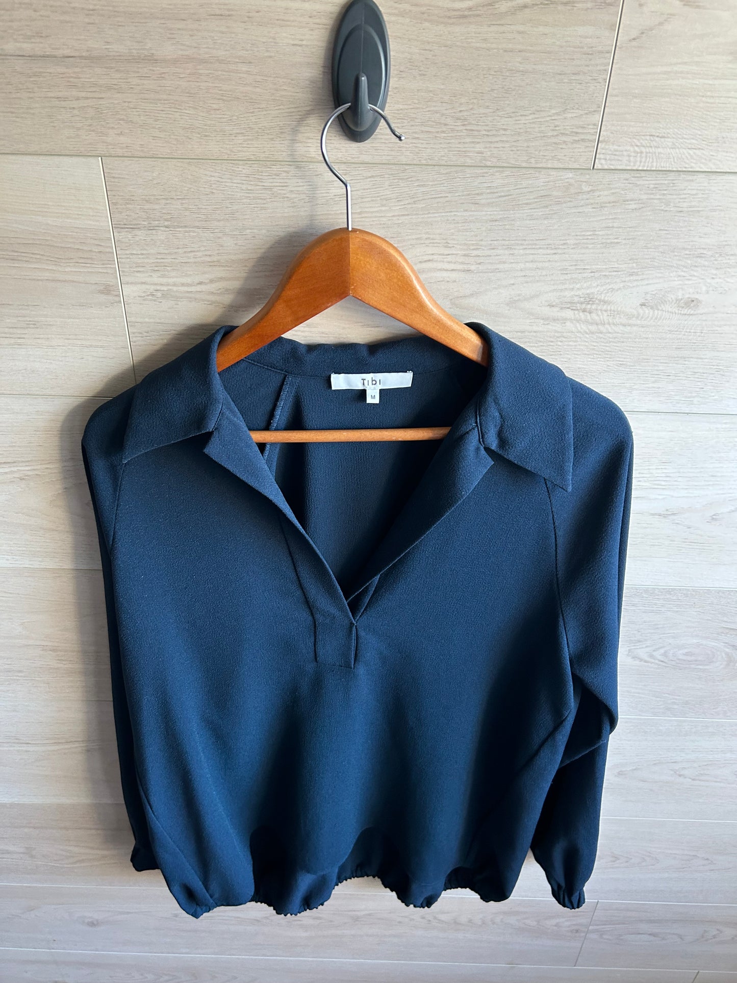 Tibi Savanna Collared Easy-Fit Crepe Polo Top