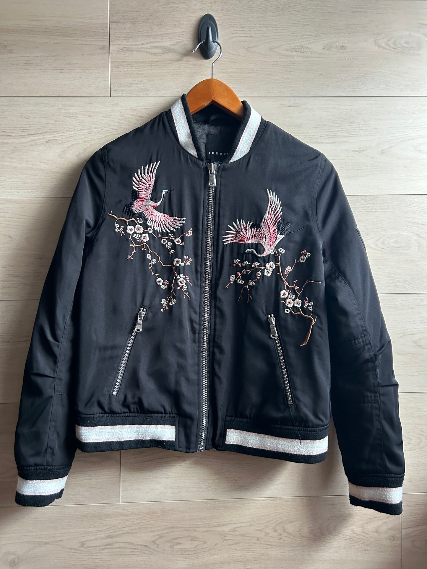 Trouvé Embroidered Bomber Jacket, Size Small (run like a medium)