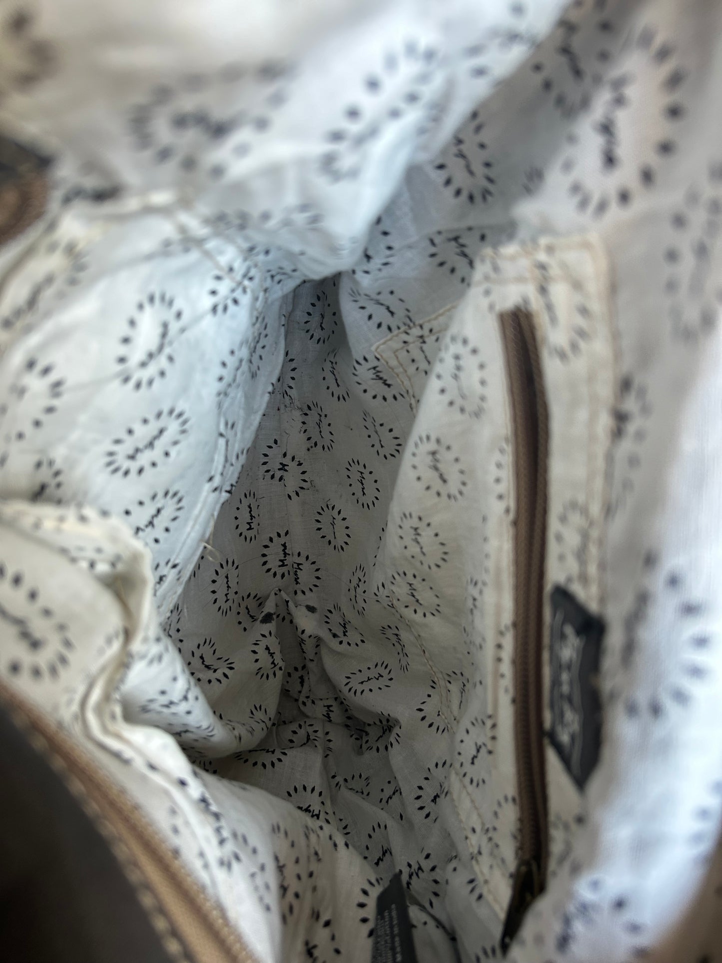 Myra Chevron Patterned Backpack with Cowhide Flap