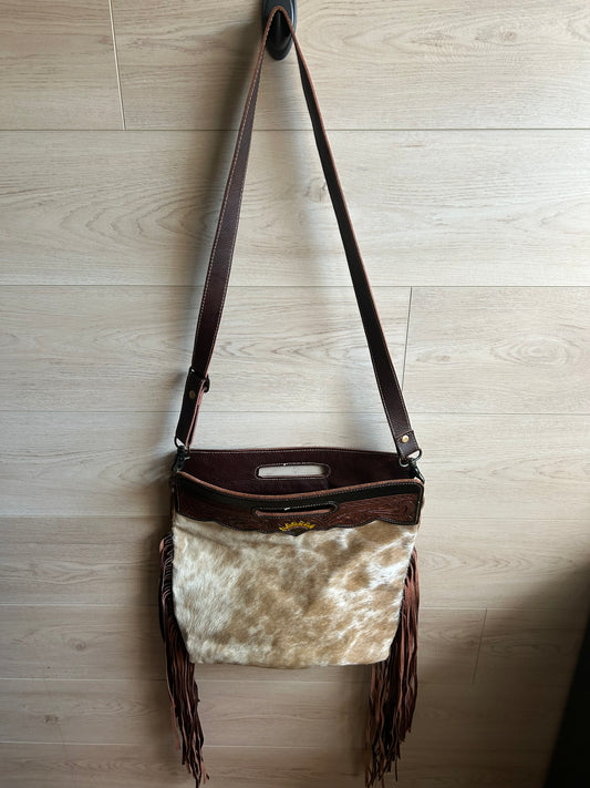Myra Upcycled Cowhide Leather Shoulder Bag
