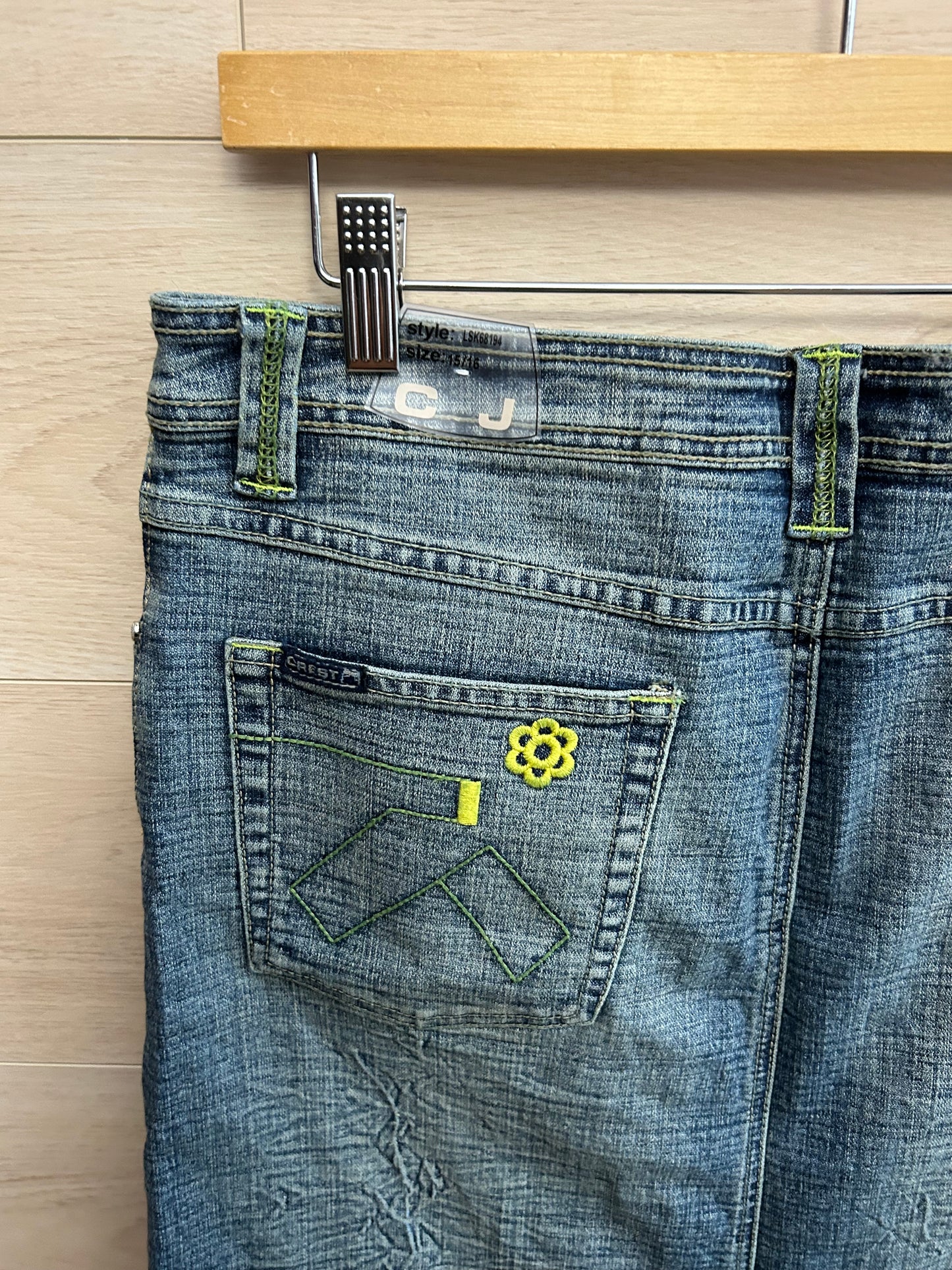 Crest Jeans Women Vintage Blue Denim Skirt Size XL, 15/16