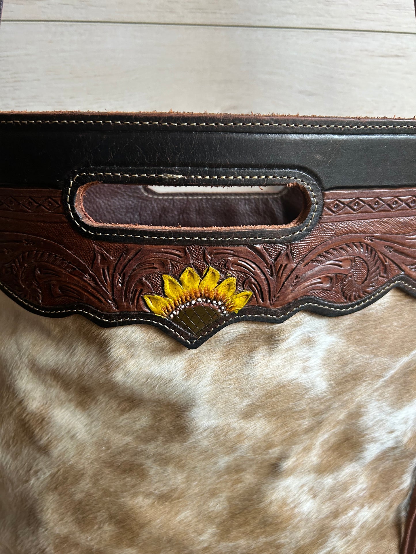 Myra Upcycled Cowhide Leather Shoulder Bag