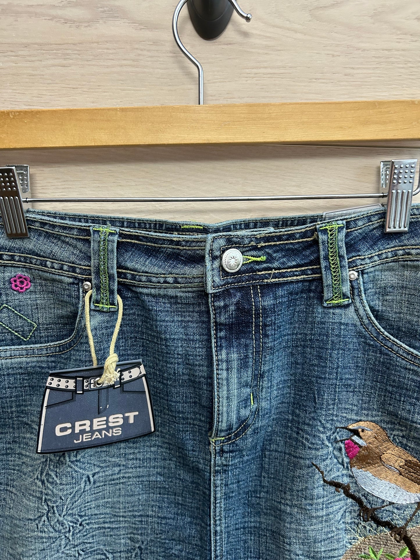 Crest Jeans Women Vintage Blue Denim Skirt Size XL, 15/16