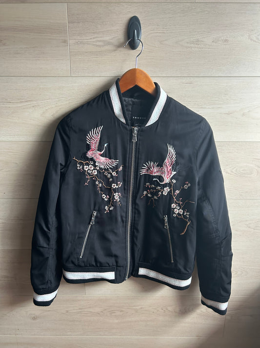 Trouvé Embroidered Bomber Jacket, Size Small (run like a medium)