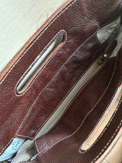 Myra Upcycled Cowhide Leather Shoulder Bag