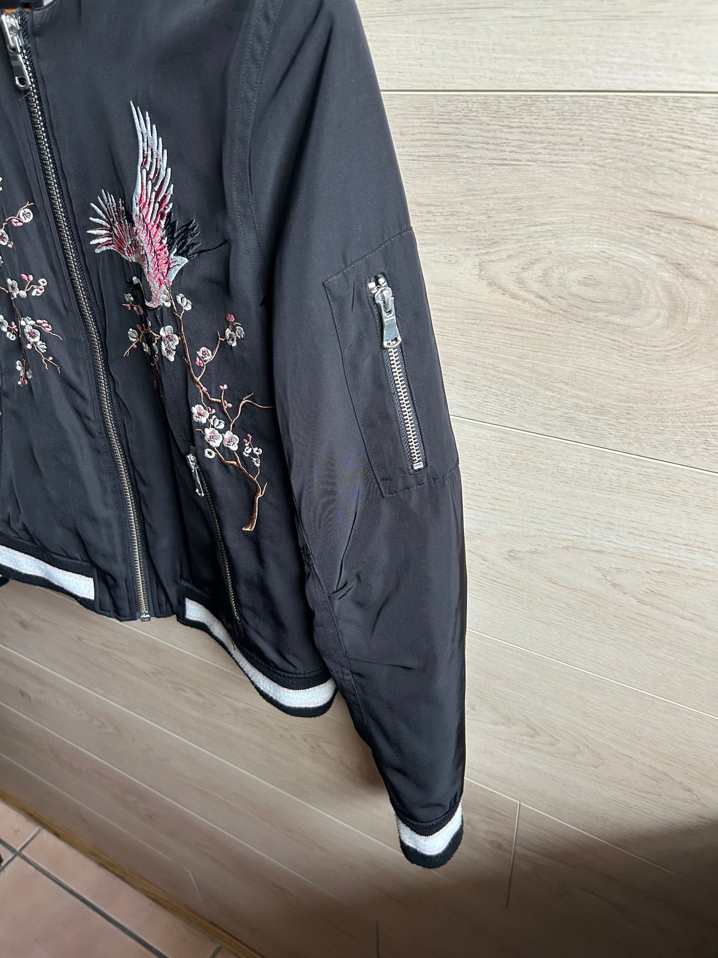 Trouvé Embroidered Bomber Jacket, Size Small (run like a medium)